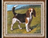 Beagle Dog Miniature Dollhouse Art Picture 1930