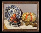 Monet Fruit Still Life Miniature Dollhouse Art Picture 6760