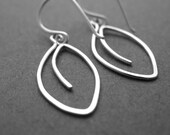 Petite Leaves Wirework Hammered Sterling Silver Earrings