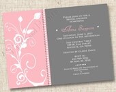 Sassy Swirls Custom Bridal Shower Invitation or Save the Date Announcement