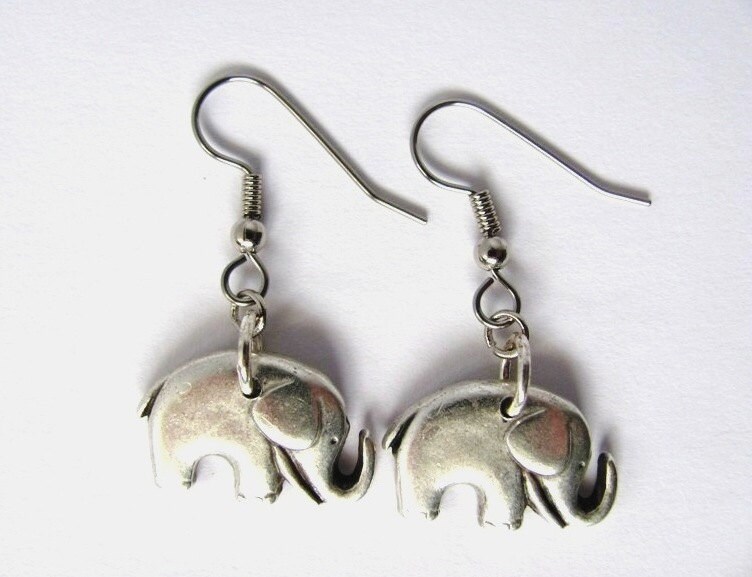 Elephant Earrings on Elephant Earrings Charm Button Animal Jewelry By By Hendyshome