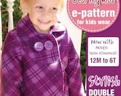 Stylish Double breasted, peterpan collar ( Age 1 to 6 )PDF patterns