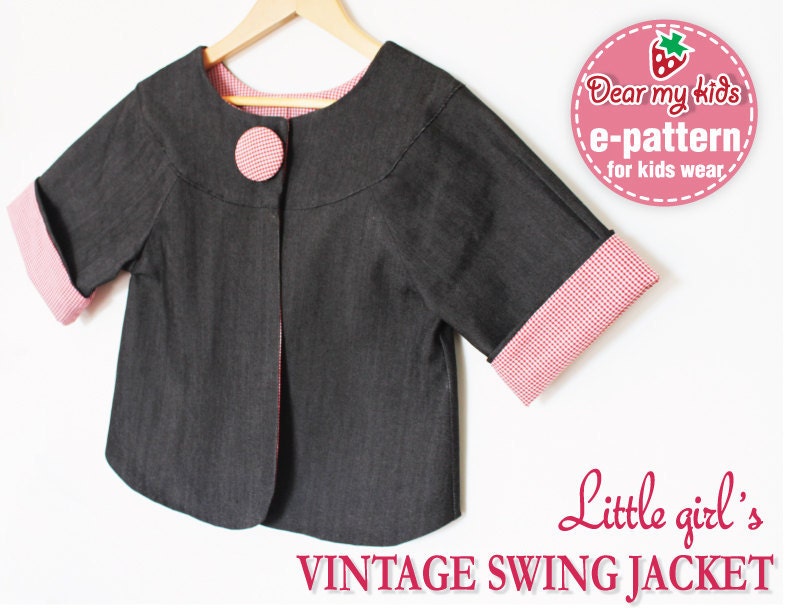 Chic-Vintage Style Swing Jacket  (12 months upto age 6)