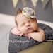 Reese- grey and yellow Delia style flower and rosette headband
