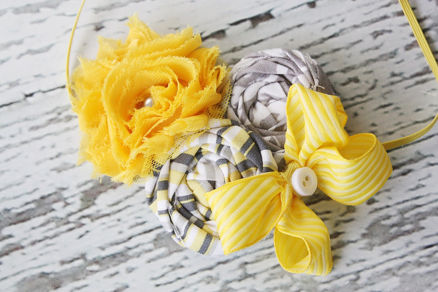 Chickadee, chickadee- chiffon and rosette headband