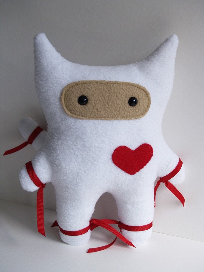White Plush Ninja Cat - Sweet
