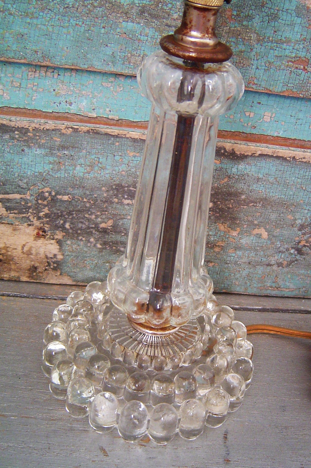 Vintage Clear Glass Table Lamp