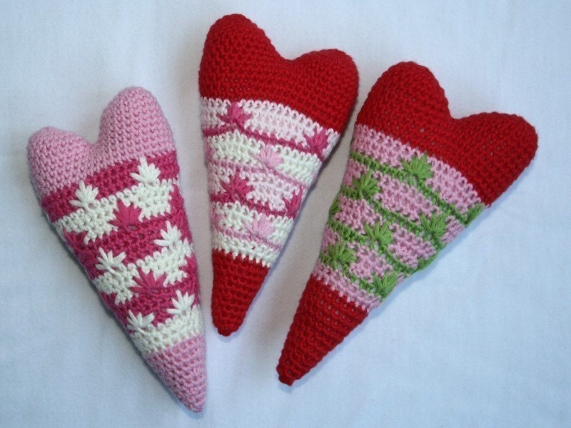 Heart x4 - Crochet Pattern