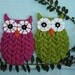 Owl in Crocodile Stitch - Crochet Pattern (Applique)