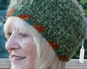 Teen Girl Hat Green Winter Woman Crochet