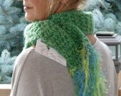 Scarf Green Crochet Winter Accessories
