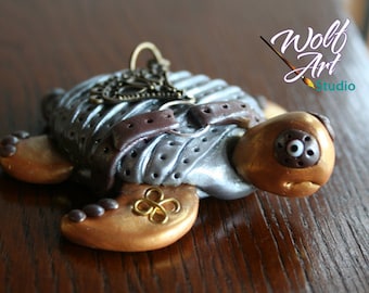 Polymer Clay Steampunk Turtle
