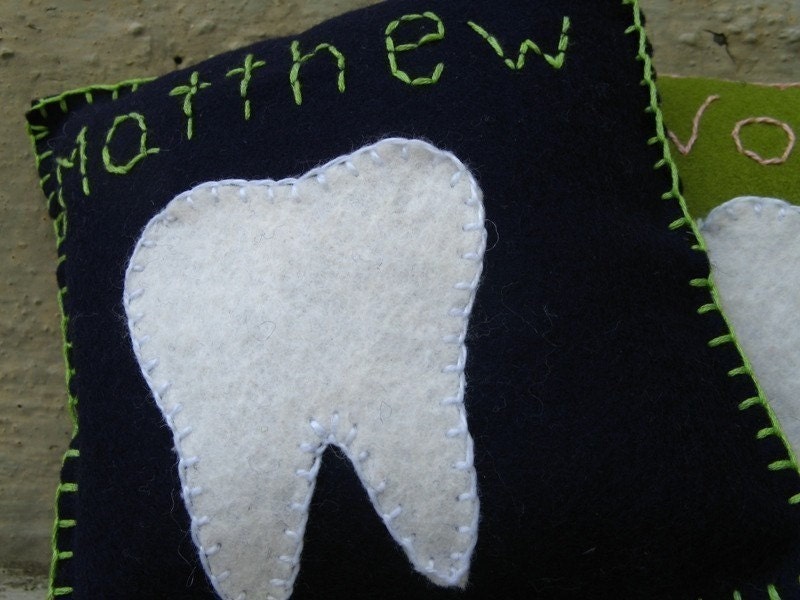Tooth Fairy Pillow--Personalized--Any Color Felt