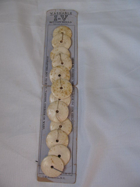 Civil War Bone Buttons - On Original Card
