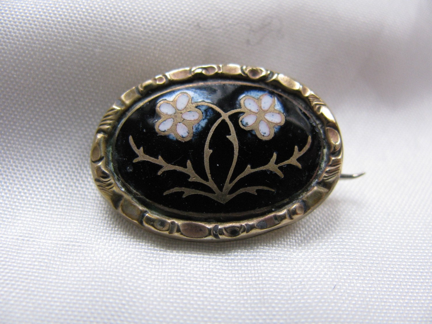 Victorian Mourning Brooch Forget Me Not