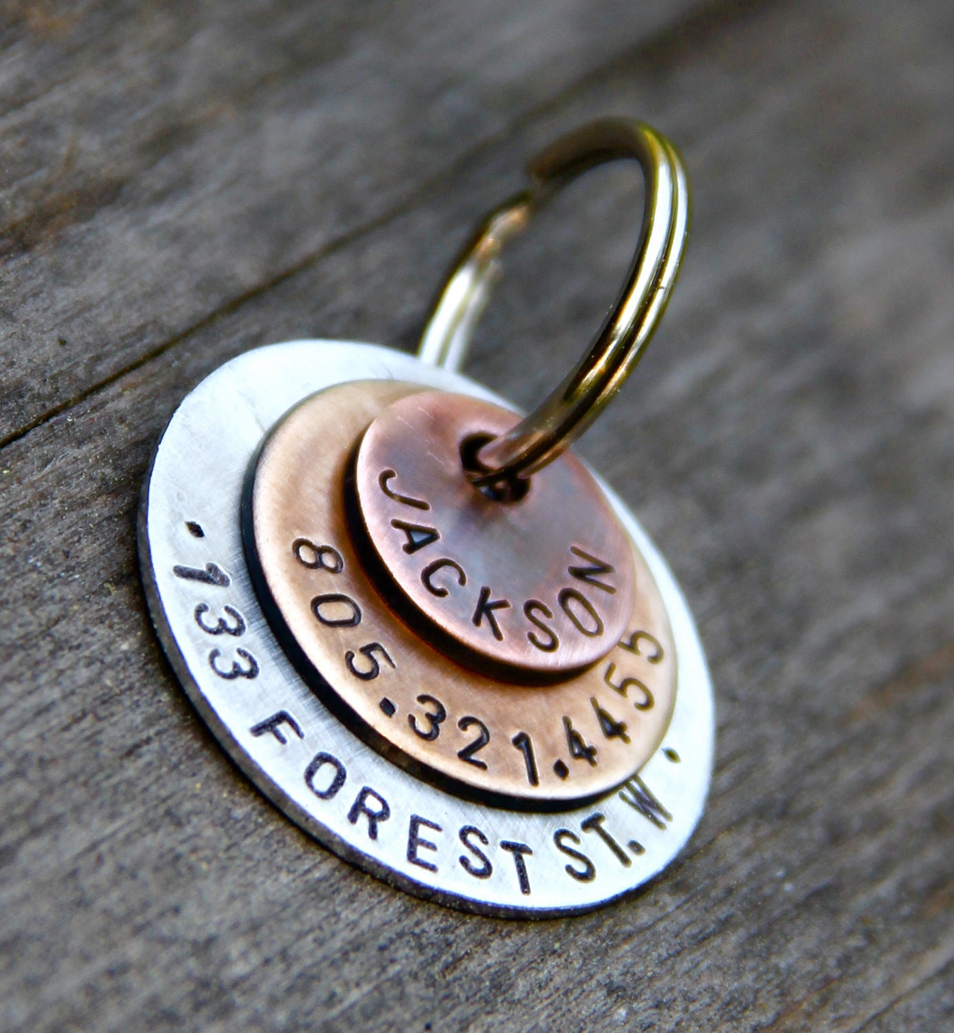 Custom Pet ID Tag - Jackson - in Layered Mixed Metal, as featured in Martha Stewart Living