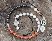 Triple Goddess Maiden Mother Crone Pagan Prayer Beads - inkleing