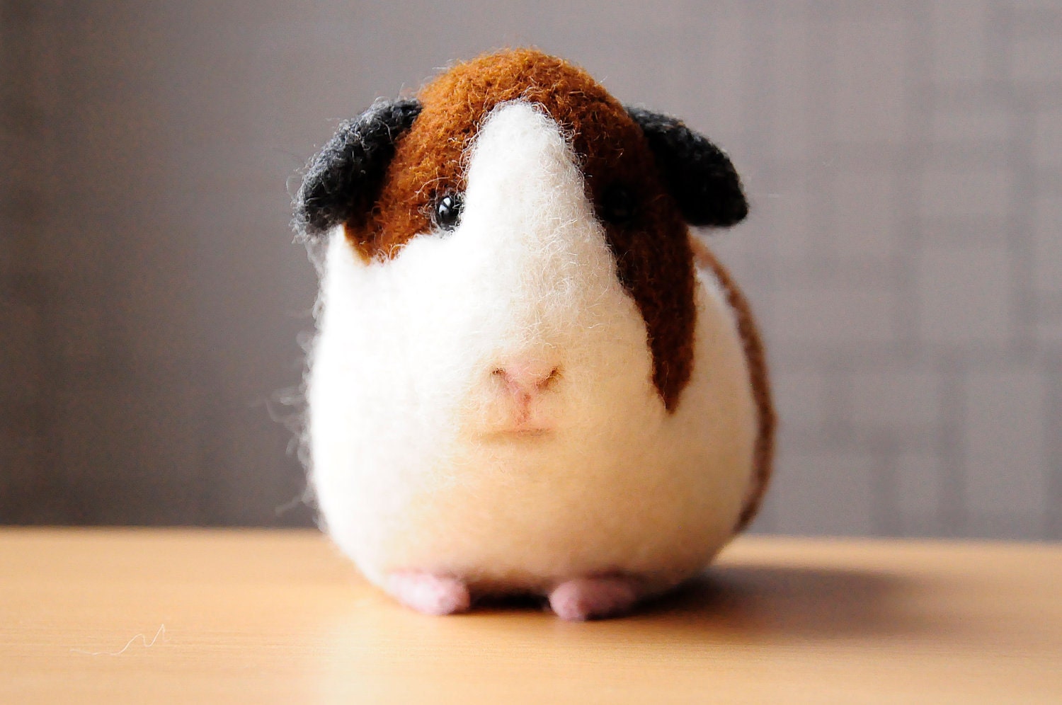 Guinea pig  toy - handmade  wool Cavy- home decore BinneBear toys