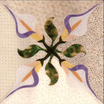 Calla Lilies - Quilt Block - Quilt Nouveau Designs by Binky - Floral Reflections Collection