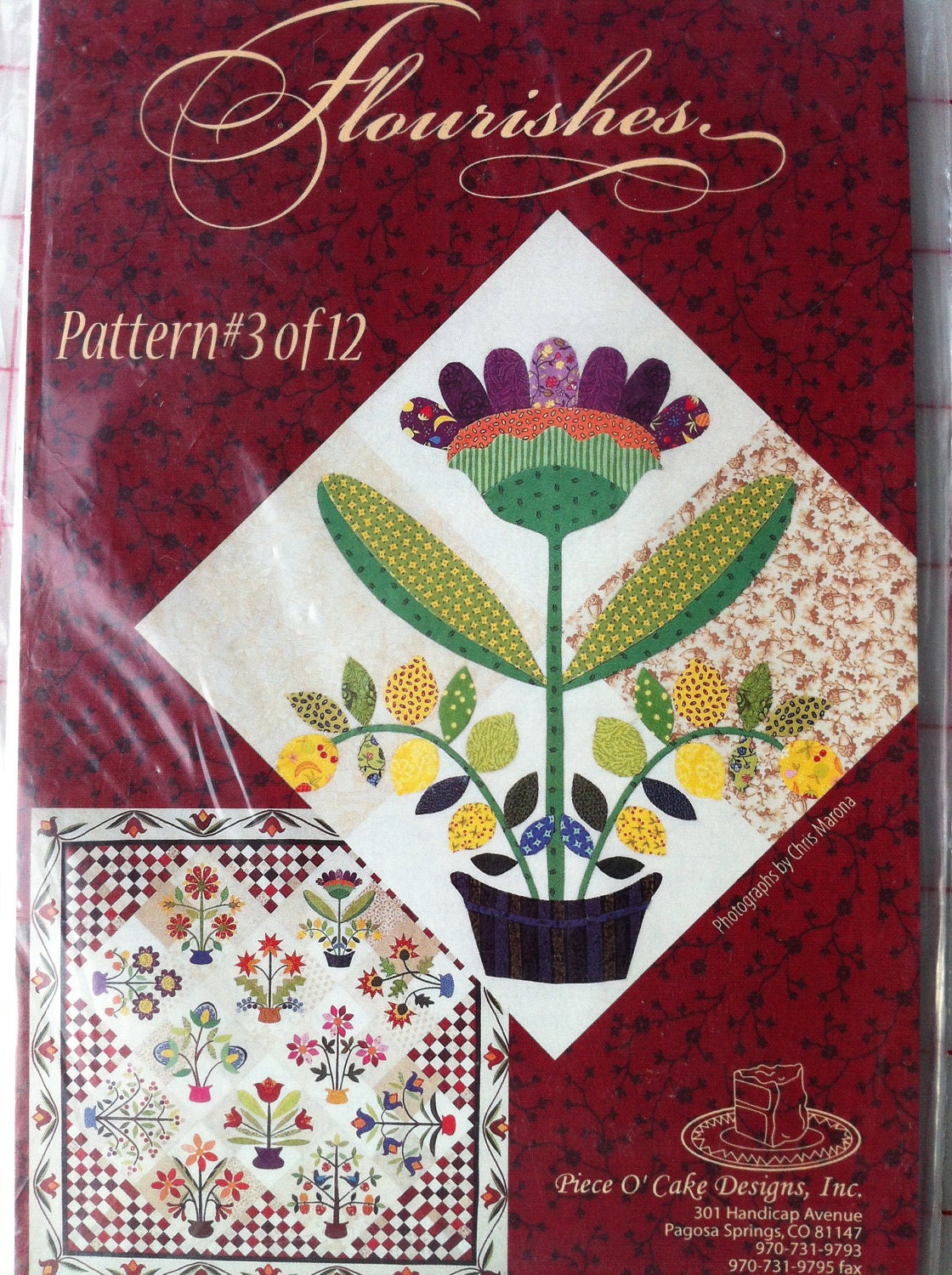 Flourishes Quilt Block Pattern number 3 of 12 by Piece O' Cake Designs, Inc.