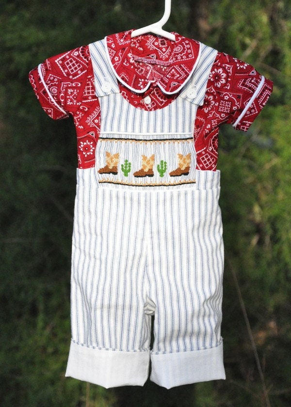 Children's (Boy) Smocked Overalls - Franklin (Reserved for Danna)