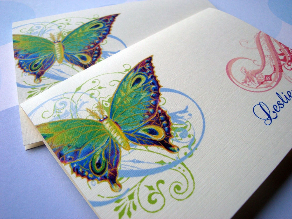 Personalized Stationary - Set of 8 Folded Note Cards