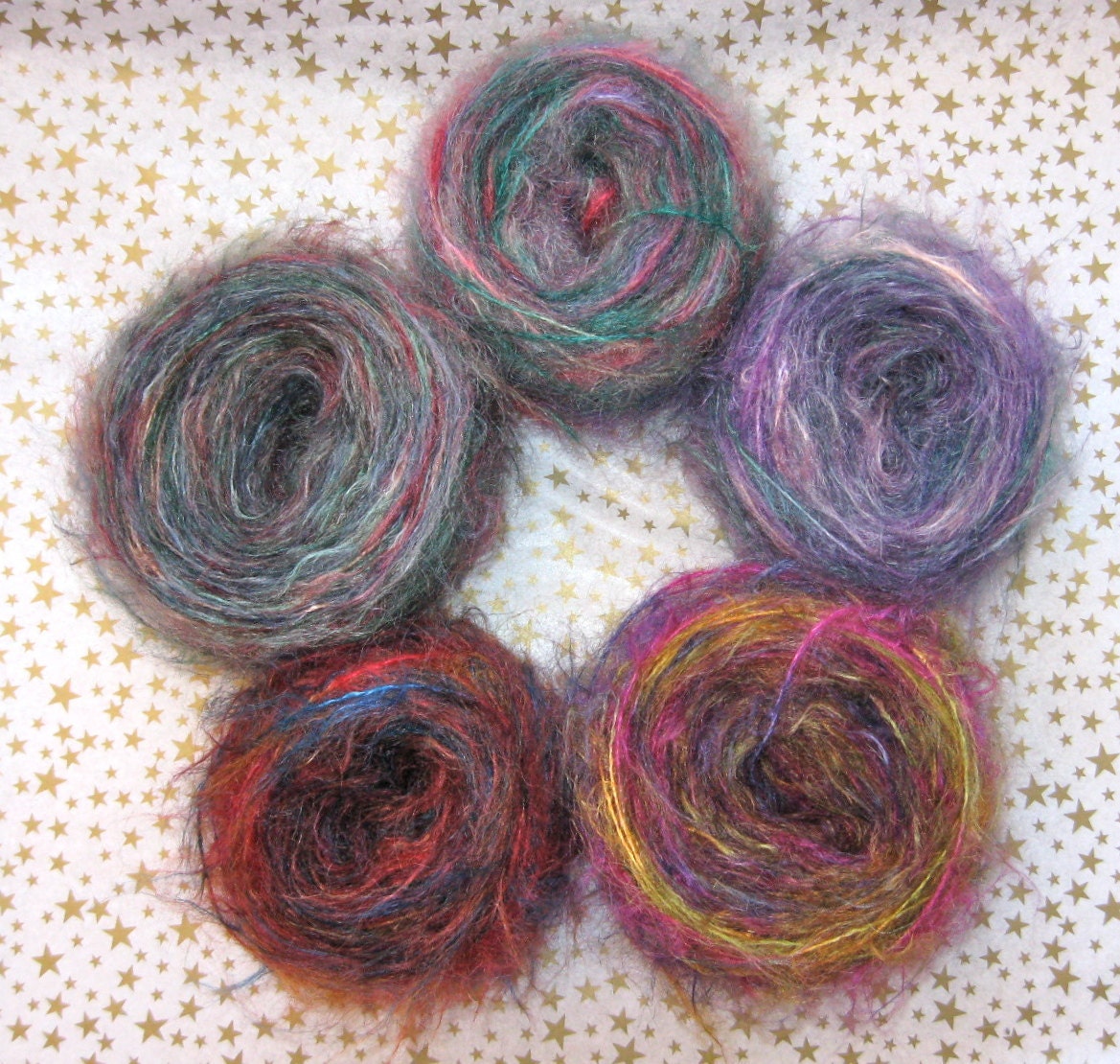 Multicolored Mohair Yarn 50 Grams