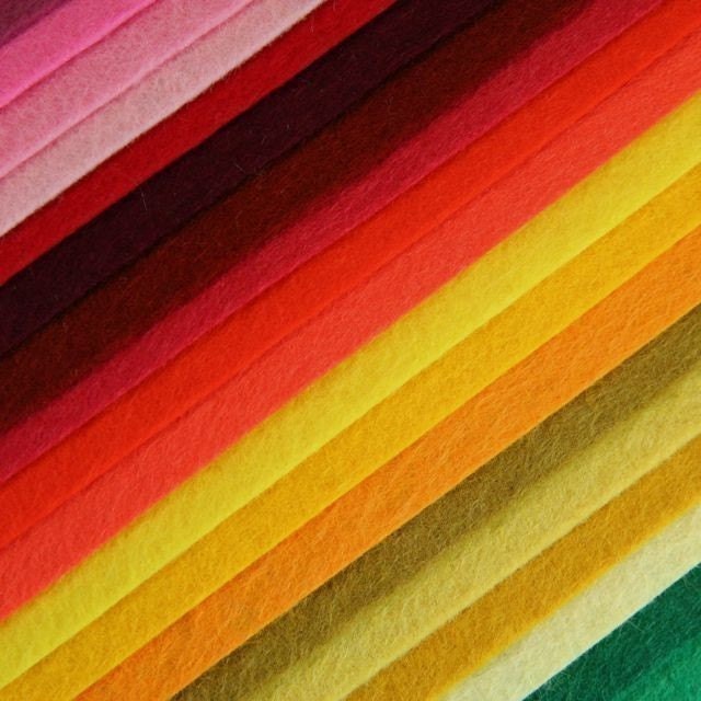 Wool blend felt: 30 6x9" sheets (choose your own colors)