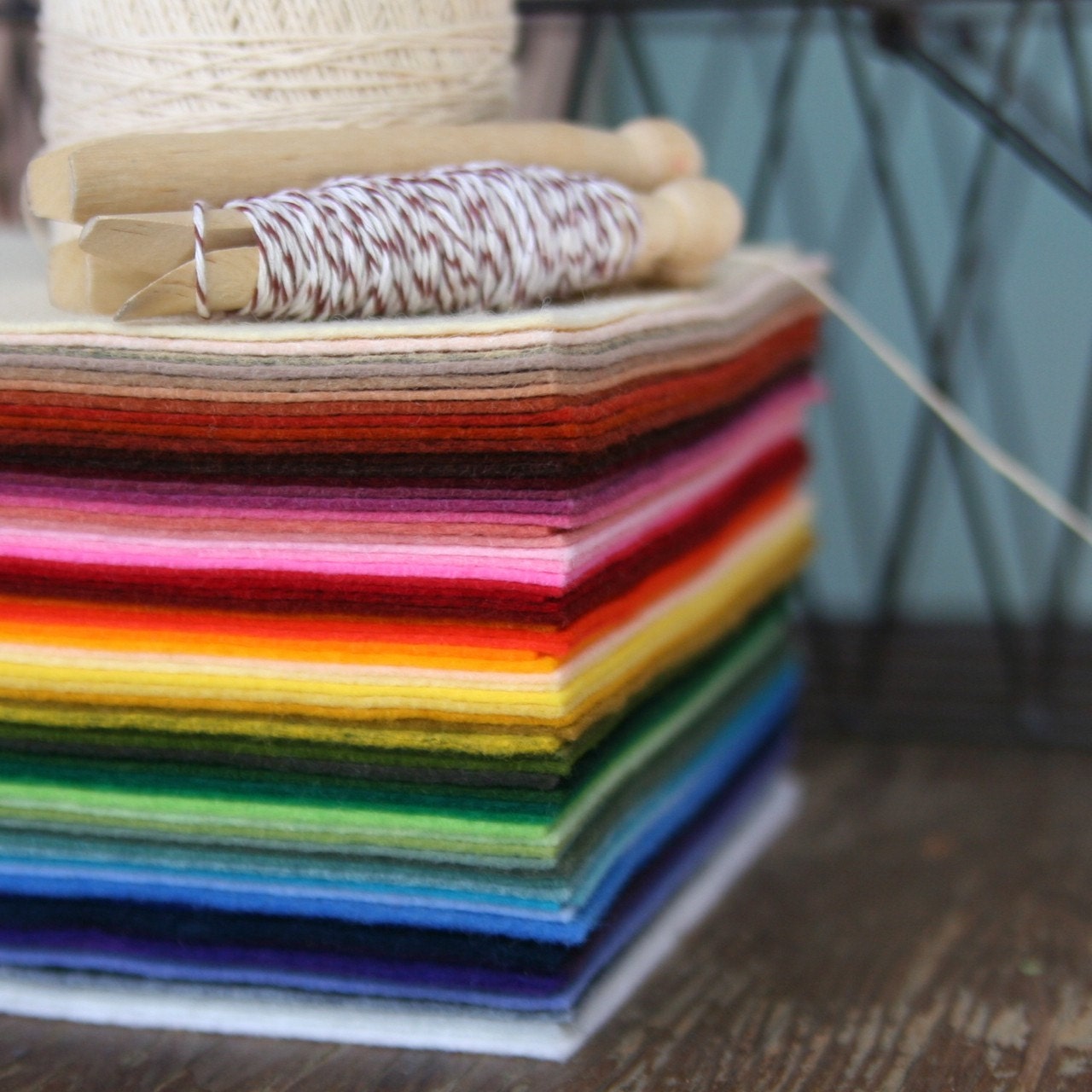 Wool blend felt: 30 6x9" sheets (choose your own colors)