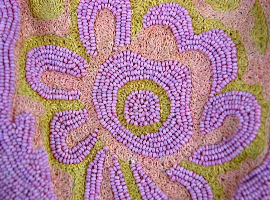 One More For The Road..Vintage 1930's Crewel Work Beaded Rose Purse