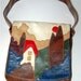 A Pastoral Scene... Vintage 70's Vegan Leather Patch Work Purse