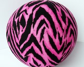 BALLOON BUDDIES, Tiger Stripes, balloon ball, pink, black, hot pink, fabric, balloon cover, balloon, ball, toy, girl, etsykids team