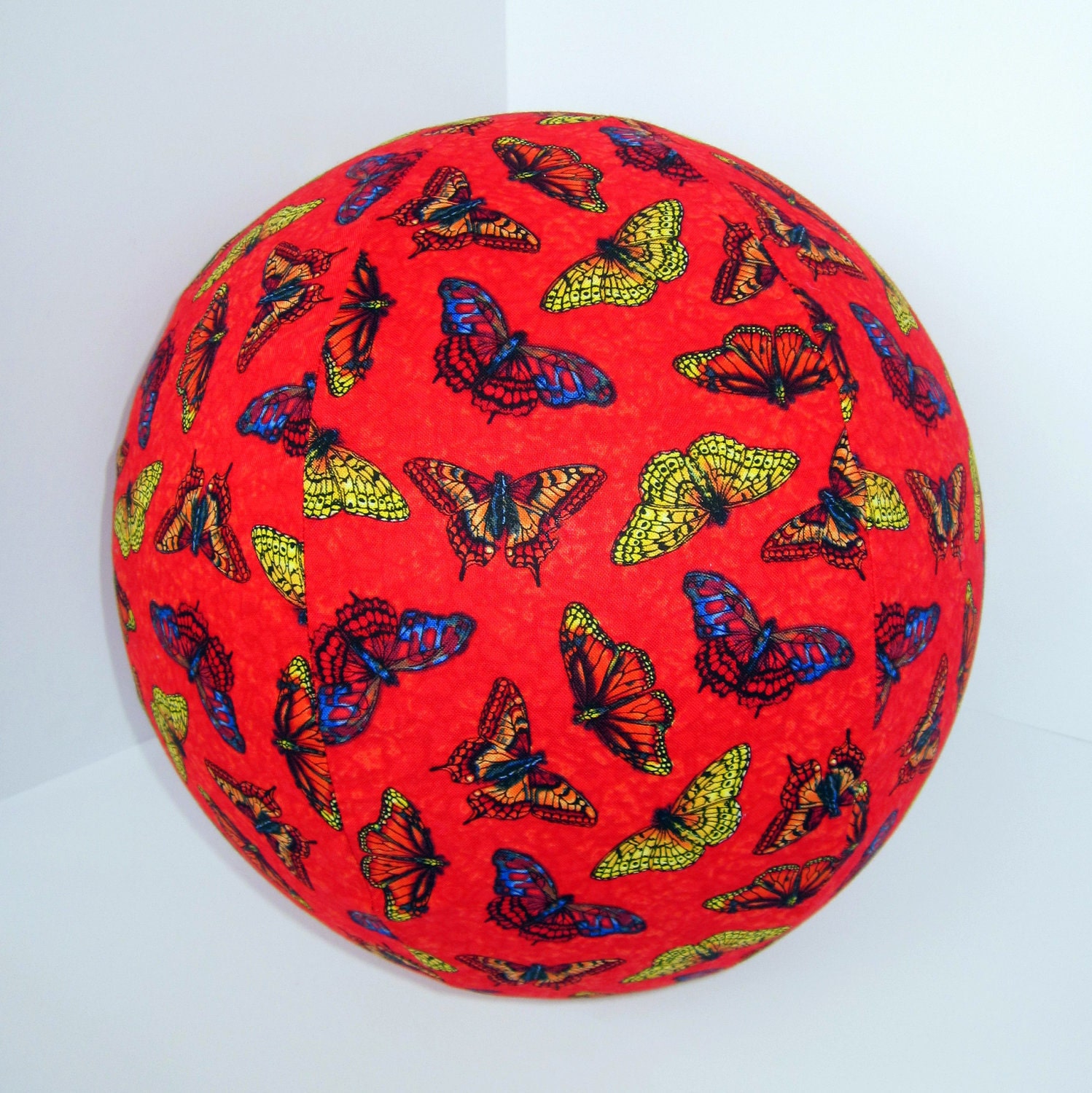 BALLOON BUDDIES, Butterflies, red, butterfly, balloon ball, fabric, balloon cover, balloon, ball, girl toy, girl, fun, safe, etsykids team