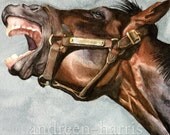 Yawning Horse Print 8 x 10