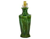 Green Glazed Vintage Pottery Lamp