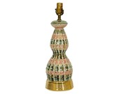 Serpentine Shaped Pink, Black & Gold Vintage Lamp