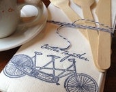 Wedding Napkins. Bridal Shower Decor. Tandem Bike. "Better Together" Set of 10.