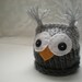 Baby Owl Hat Knitted in Gray for Newborn for Boy or Girl
