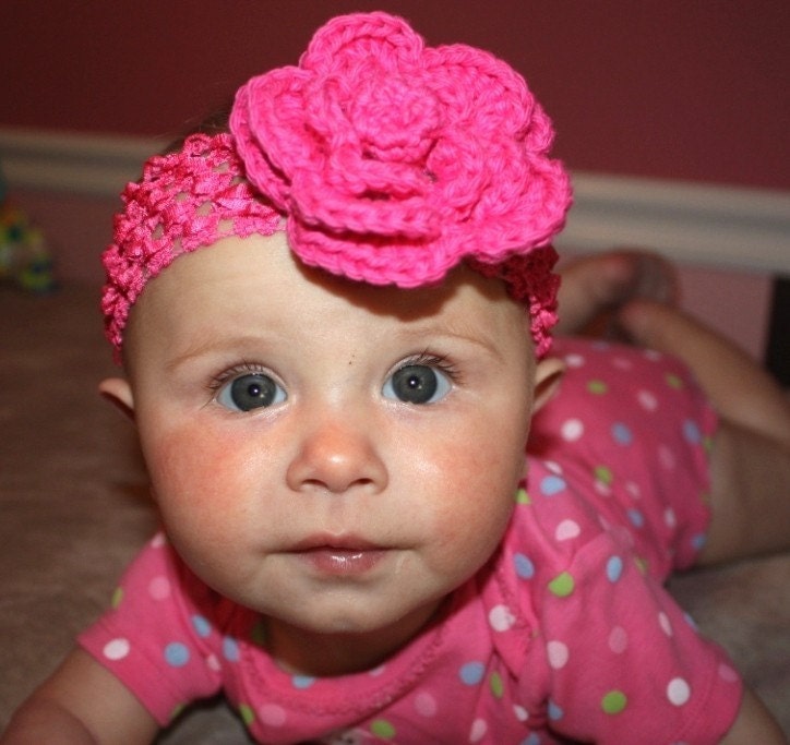 Beautiful Crochet Flower Hair Clip with Headband