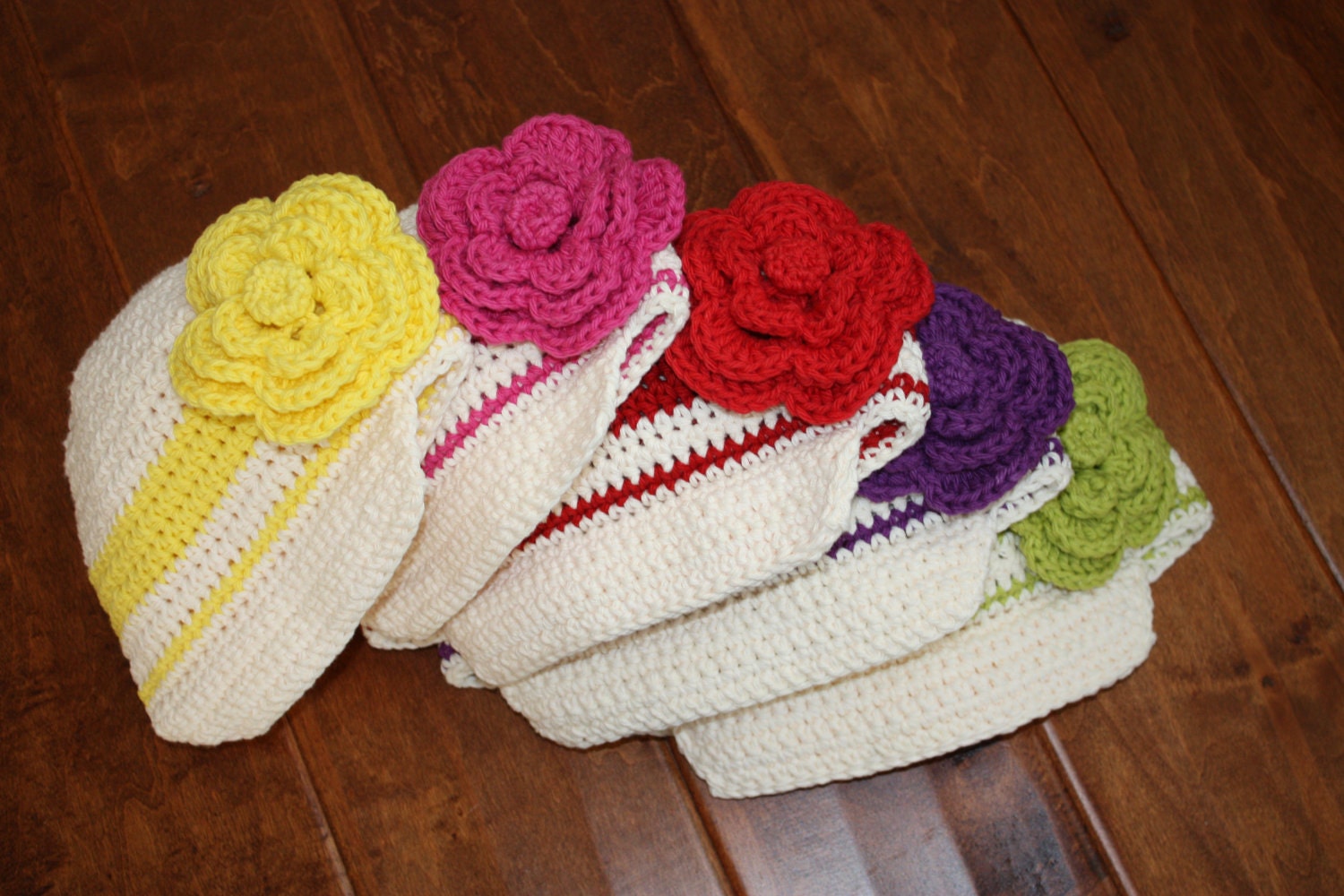 Create Your Own Girls Brim Hat with a Removable Flower Hair Clip - Newborn - 4T sizes available