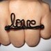 Black Wired Love Two Finger Ring Wire Wrapped Size 7 and 8 Valentines Gifts