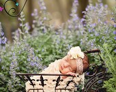 Instant Download -DIY No Sew Tutorial 3 Shabby Chic Sets  Vintage Inspired Ruffle Baby Blanket & Headband Newborn Baby Portrait Set