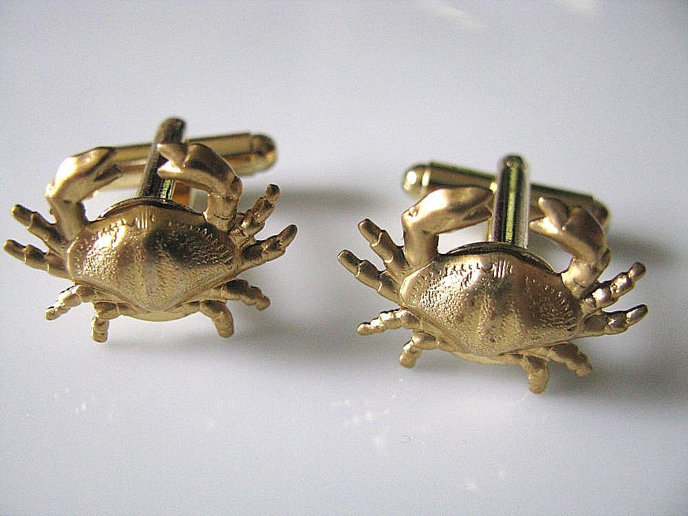 Crabby Cufflinks - Raw Brass Crab