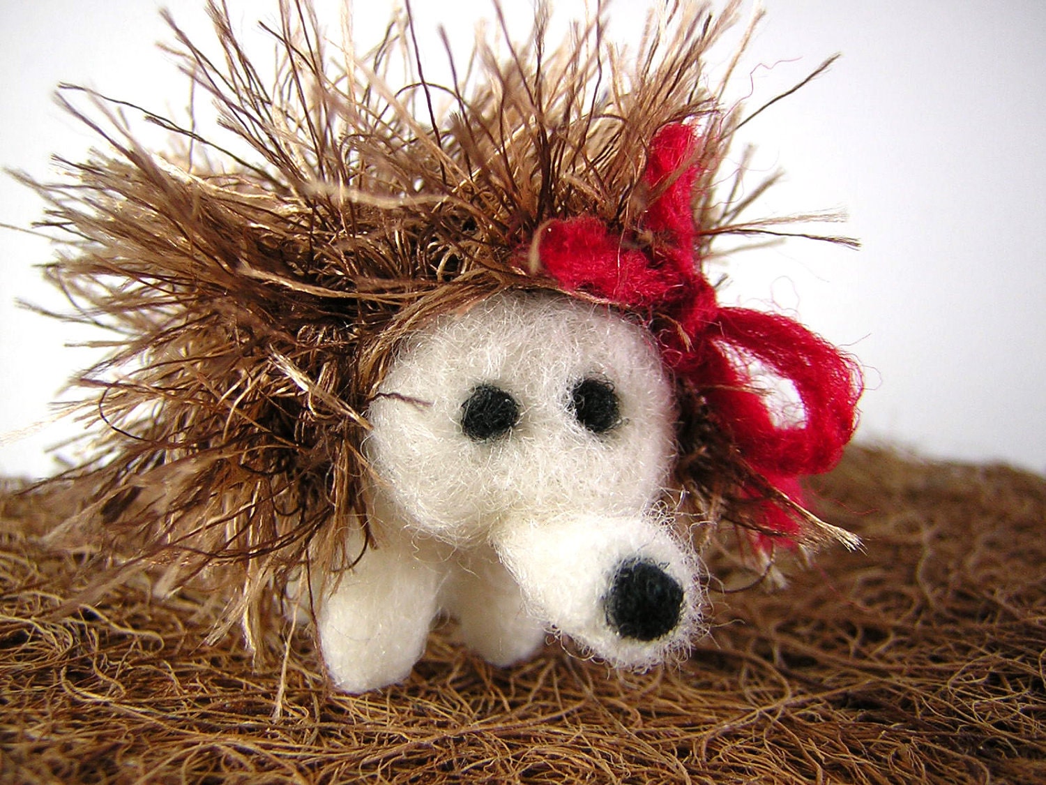 Little Hedgehog girl needle felted handmade toy