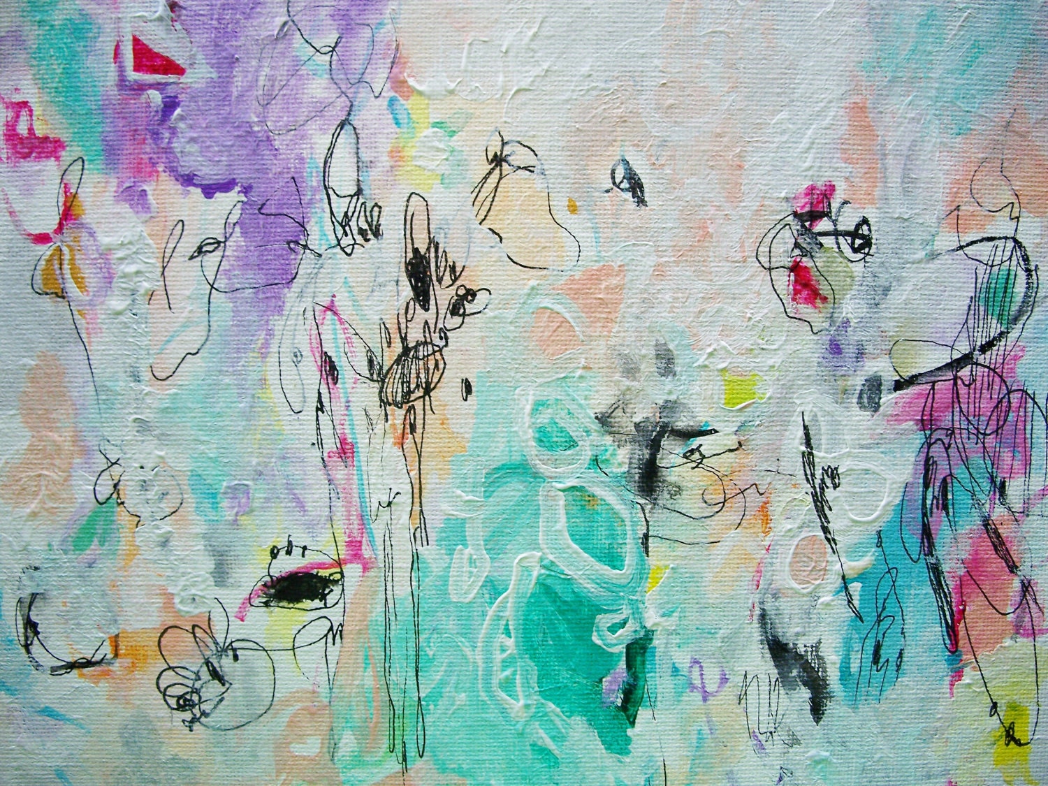 Imagine- Mixed Media Original- 10x8 Canvas, Bright, Fresh, Abstract