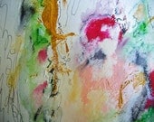 Apropos- Mixed Media Original Painting, 15x11, Fresh, Abstract, Vibrant, Beautiful