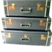 Vintage Luggage //Three// Emerald Green Suitcase Set //Stackable Traveling Bags from Tessiemay