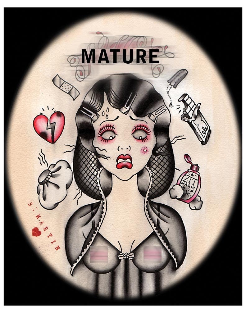 5X7 Tattoo Inspired Tribute to PMS Period