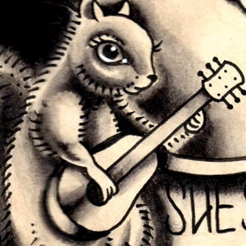 12X15 Tattoo Inspired Coney Island Mermaid
