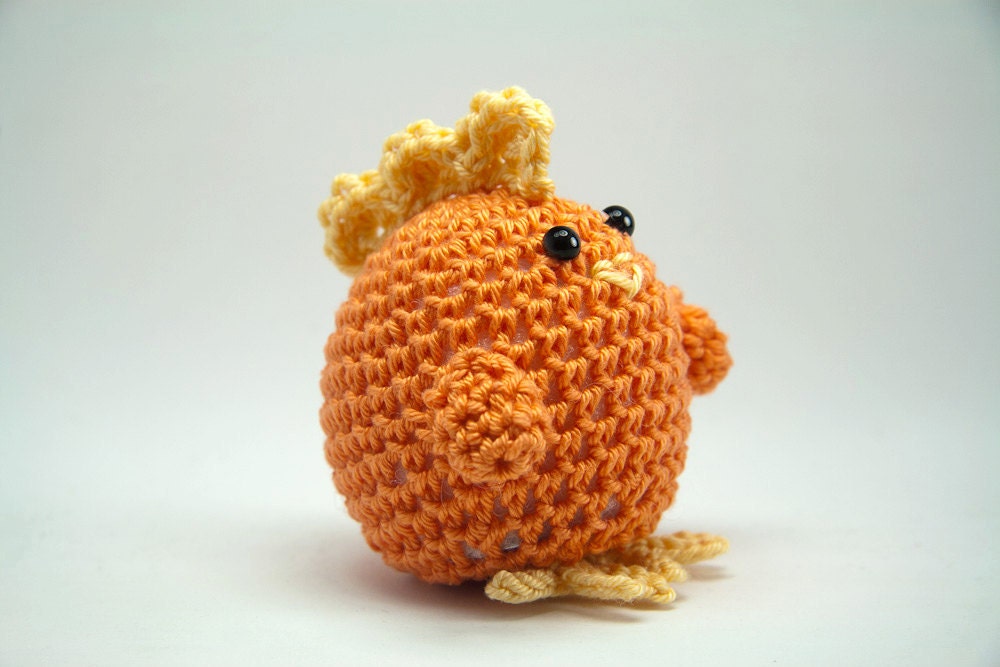 Pincushion Chicken Amigurumi - Orange